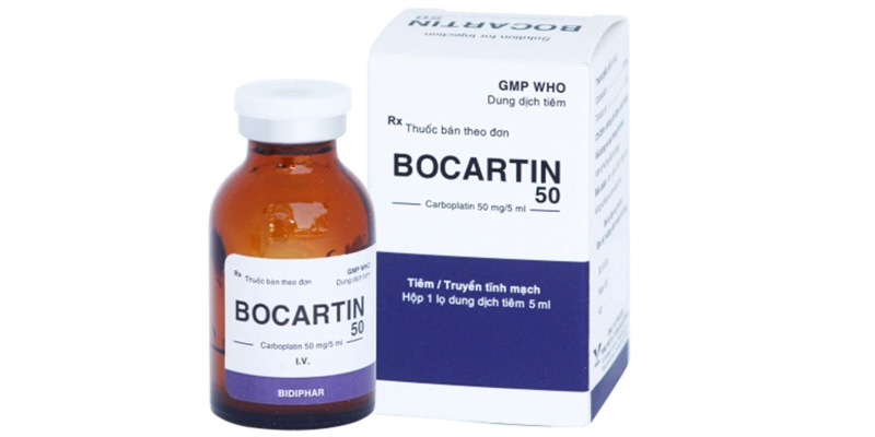 Thuốc tiêm Bocartin 50 Bidiphar chứa 50mg Carboplatin
