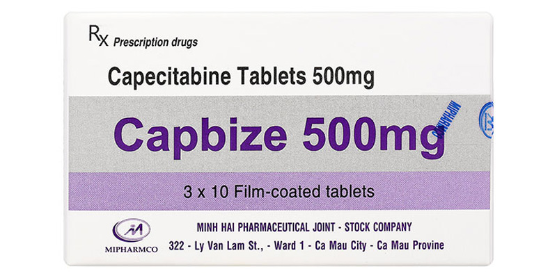 Viên uống Capbize 500mg Mipharmco Capecitabin