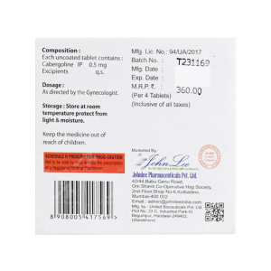 Cabermax 0.5mg John Lee ức chế tiết sữa sinh lý 4 viên