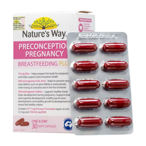Nature's Way PreConception Pregnancy Breastfeeding Plus - Bổ sung DHA, EPA, vitamin và khoáng chất trước trong và sau thai kỳ 30 viên